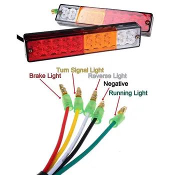 2vnt 12V 20 LED Sunkvežimių Priekabos Galinis Žibintas atsparus Vandeniui Aukštos Brighness Žibintas Posūkio Signalo Lemputė Sunkvežimių Šviesos diodų (Led) Žibintai