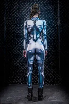 Moteris Helovinas Kostiumas Robotas Kariai Cosplay Kostiumų Steampunk Mokslo Anime Seksualus Išgalvotas Gotikos Nuslėpti Drabužių Outsuit C62C63