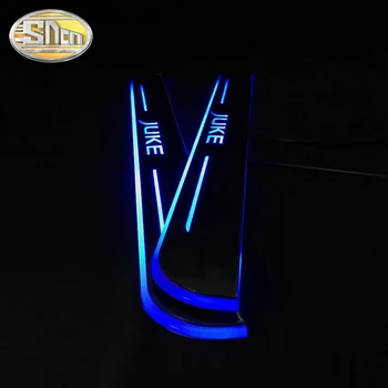 SNCN 4PCS Akrilo Juda LED Sveiki Pedalą Automobilis Nusitrinti Plokštė Pedalo Durų Slenksčio Kelias Šviesos Nissan Patrol 2010 - 2019 2020