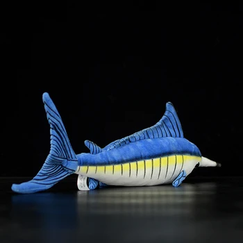46cm Blue Marlin Makaira nigricans Tikroviška Įdaryti Pliušinis Žaislas Realaus Gyvenimo Švelnus Jūros Gyvūnai, Žuvys, Modeliavimo Lėlės Vaikams Dovanų
