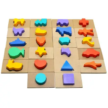Nauji Mediniai Žaislai, Dėlionės Formos Porą Žaislų Rasti Šešėlių Žaidimas Pradžioje Švietimo Žaislas Intelektinės Plėtros Žaislas Vaikams