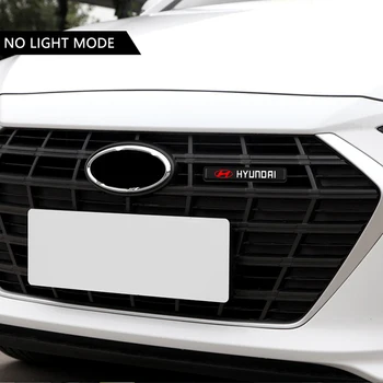 1Pcs Automobilių Lipdukas Priekyje Kapoto Grotelės, Emblema, Dekoratyvinis LED Apšvietimas Hyundais Santa Fe 