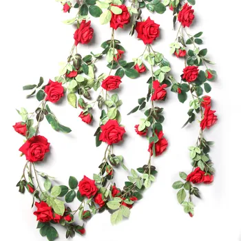 Raudonų Rožių, Gebenės Vynuogių Su žaliais Lapais Namų Vestuvių Dekoravimas Netikrą Leaf 