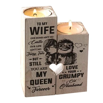 Vyras su Žmona - Tu Mano Karalienė Amžinai - Žvakių Laikiklis su Žvakių Dovana Gimtadienio Sukaktį JA55