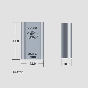 4K@60Hz USB-C-HDMI Adapterio Tipas-C Moterų HDMI Male Konverteris, Skirtas Macbook Pro 