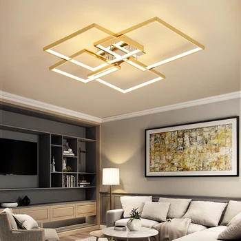 Šiuolaikinių LED Lubų Šviesos gyvenamojo kambario, Valgomojo, Miegamojo luminarias para teto Chromo/Aukso spalvos AC90-260V Apšvietimui Žibintas Šviestuvas