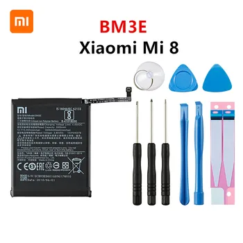 Xiao mi Originalus BM3E 3400mAh Baterija Xiaomi Mi 8 Mi8 M8 BM3E Aukštos Kokybės Telefoną Pakeisti Baterijas +Įrankiai