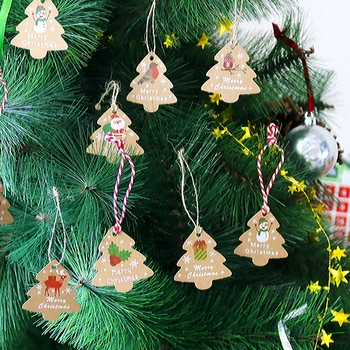 96sets Kalėdų Senelis Kalėdų Dovana Žymes Sniego, Kalėdų Medžio Formos Hang Tags Naujųjų Metų Šaliai Kalėdų Ornamentu 