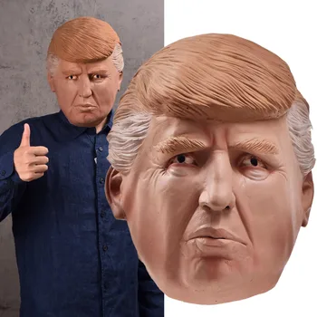 Helovinas Deluxe Pirmininkas Latekso Visa Galva Donald Trump Kaukė Plaukų Orange Geriausias pasirinkimas bet kuriai iš Šalių, JAV Prezidentas Suknelė Iki Pasiūlymo,