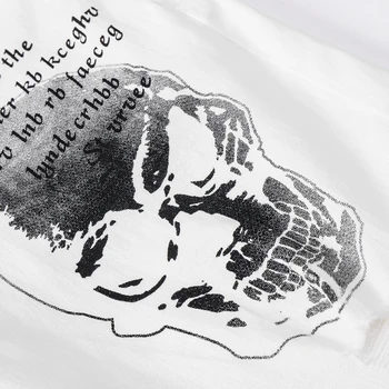 Vyriški kaukolė spausdinti balta kankina džinsai Mados raidžių dažytos ruožas džinsinio audinio kelnės