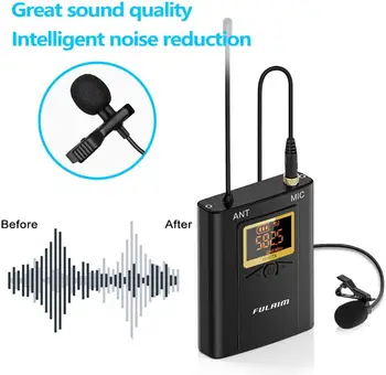 FULAIM WM300 Belaidžio Lavalier Microphone Sistema UHF 20-Kanalų Belaidis Omni Atvartas, Mikrofonas, Suderinamas su 