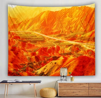 、Van Gogh spalva grafiti spalvos Indijos rudenį kalnų kraštovaizdis unikalus mandela sienos kabo gobelenas psichodelinio modelis jogos thr