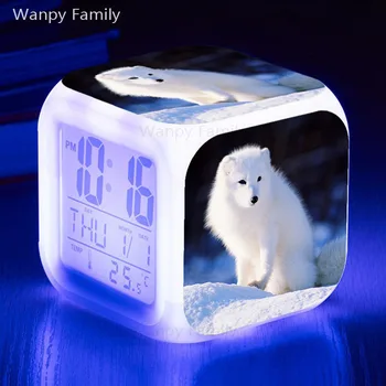 Fox Žadintuvas 7 Spalva Žėrintis LED Skaitmeninis Laikrodis-Žadintuvas Vaikams, stalo laikrodis pabusti šviesos Daugiafunkcį Šviesos Elektroniniai Laikrodžiai