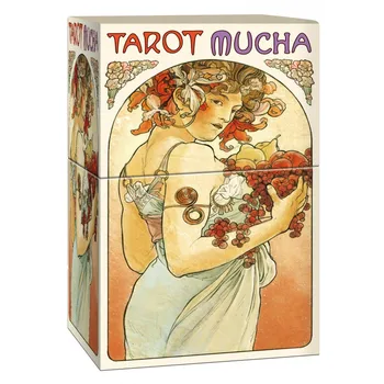 Originalus Visiškai anglų Mucha Tarot korteles denio Būrimą stalo žaidimas