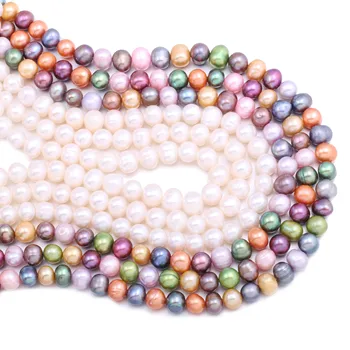 Natūralūs Gėlavandenių Perlų Aukštos Kokybės ne didesnis kaip 36 cm Apvalios formos Punch Prarasti Karoliukai Papuošalai Priėmimo 