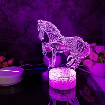 Led 3D Naktį Šviesos Jodinėjimas Modelis naktinė lempa Vaiko Miegamasis Dekoro Stalo Lempos 16 Spalvos su nuotolinio