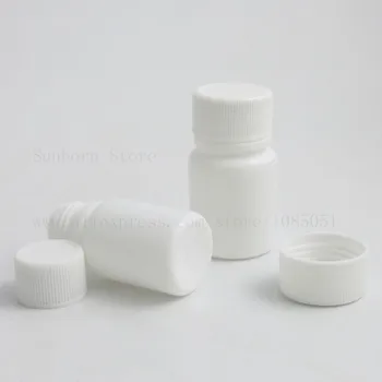 500pcs Baltas plastikinis buteliukas su užsukamu 10ml 15ml butelių tablečių HDPE medicinos kapsulė konteineris su uždoris bžūp