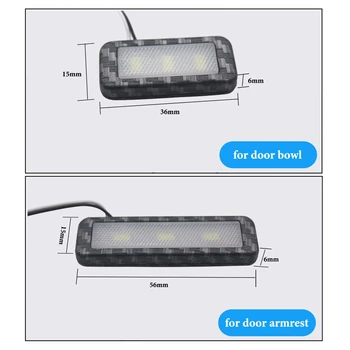 4Pcs/set LED Ambient Light Car Vidinis Dubuo Šviesos Interjero Durų Rankena Dekoratyvinės Lempos Turėklą, Žibintai, Automobilių Žibintai