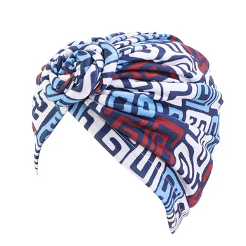 Moterų kaklaraištis Turbaną Skrybėlę bohemiškas stilius medvilnės viršuje mazgas turbaną afrikos twist headwrap Ponios Plaukų Aksesuarų, Indija Skrybėlę Chemo Bžūp