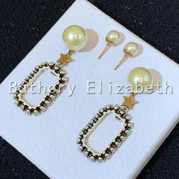 Báthory · Elizabeth 2020 Naujas mados perlų laišką aikštėje kalnų krištolas auskarai, multi-dėvėti auskarai, pakabukas auskarai moterims