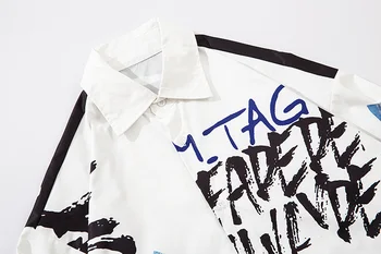 Vyrai Astronautas Spausdinti Tamsiai Stiliaus Marškinėliai Harajuku Streetwear 2020Autumn ilgomis Rankovėmis Negabaritinių Palaidinė Hiphop Unisex Laisvi Marškinėliai Viršų