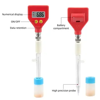 Yieryi PH-98108 skaitmeninis pH-metras didelio tikslumo dirvožemio pH testas pen vaisių pH analizatorius ATC už akvariumas baseinas geriamojo vandens