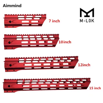 Raudona mlok handguard Free Float Super Slim ar 15 M-Lok Handguard Quad Rail W/ Riešutų Tinka .223 už AR15 M16 M4 m lok handguard