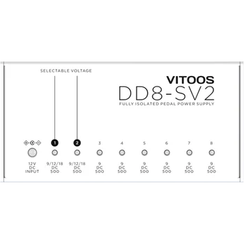 VITOOS DD8-SV2 ISO8 atnaujinti efektu pedalas, maitinimo visiškai izoliuotas Filtras ripple Triukšmo mažinimas Didelio galingumo Skaitmeninis efektorius