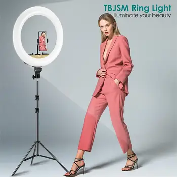 18inch Pritemdomi LED Selfie Šviesos Žiedas Su Trikoju USB Selfie Šviesos Žiedas Lempos Fotografijos Ringlight Su Stovėti Tiktok 