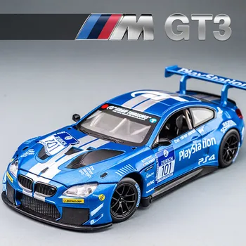 1:24 M6 GT3 gto Šviesos Sporto Lenktynių Automobilio Modelį žaislas Diecast metalo lydinio mniature replika
