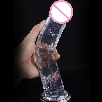 Skaidrus Tikroviškas Dildo Analinis Butt Plug Stipri Siurbimo Taurės Dildo Toy Realistiškas Penis G-taško Orgazmas Moters Sekso Žaislų