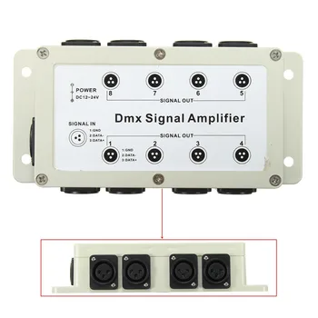 DMX512 LED Signalas Splitter Stiprintuvo Platintojas 1 kaip 8-Kanalų Stiprintuvo Išėjimo Splitter Platintojas Namų Įrangą