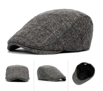 2020 M. Rudens-Žiemos Vyrų Bžūp Skrybėlės, Beretės Britų Vakarų Stiliaus Vilnos Advanced Butas Ivy Bžūp Classic Vintage Dryžuotas Beretė Bžūp