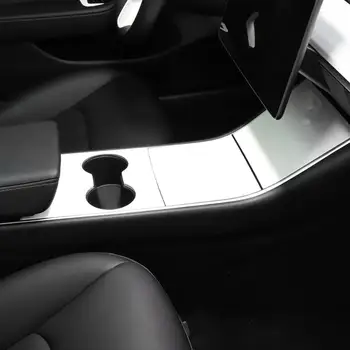 LUCKEASY Automobilio centrinio valdymo skydas apsaugos pleistras Tesla Model 3 2017-2020 ABS Imitacija anglies pluošto raudona balta 3pcs/set