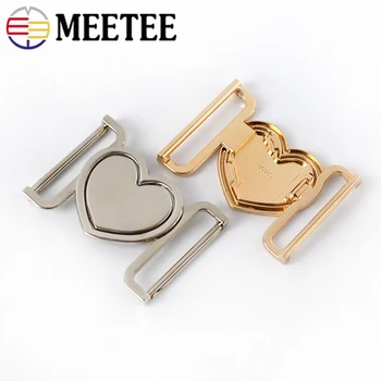 Meetee 2/5vnt 40mm Metalo Kailio Diržas Mygtuką Širdies formos Sagtis Švarkelis, Mišinys, Dekoratyvinis Mygtukus 