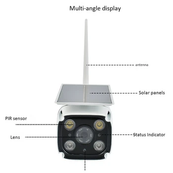 Saulės Stebėjimo Kamera, Wireless WiFi Lauko Vandeniui vaizdo Kamera, Nuotolinio Valdymo Judesio Aptikimas HD 1080P