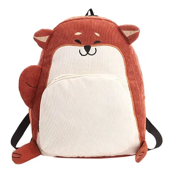 Mochila super mielas dizaineris šunų ausų fox siuvinėtos aksomo ponios drobės mokyklos kuprinė paauglių mergaičių kelionių kuprinė рюкзак
