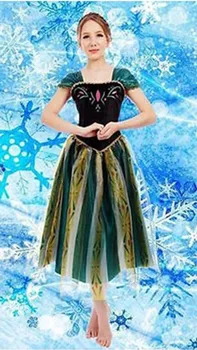 Elsa&Anna Gimtadienio Mados Ledo Sniego Karalienė Šalies Cosplay Kostiumų Karnavalas Suknelė Suaugusių Mergaičių Lady 
