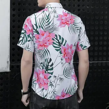 Palmių Spausdinti Gėlių Vasarą Havajų Marškinėliai trumpomis Rankovėmis, Didelis ir Aukštas Vyras Paplūdimys Marškinėliai 7XL 6XL 5XL Atsitiktinis Gėlių Palaidinukės