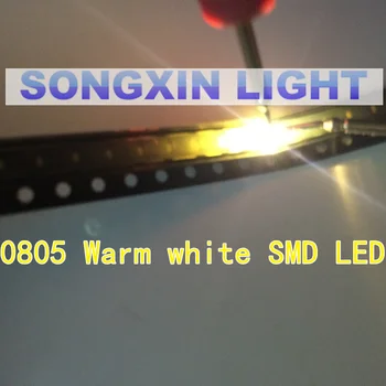 500 vnt 0805 SMD LED, Šiltai baltos spalvos led 2800-3200K LED Šviesos Diodų Vanduo skaidrus 