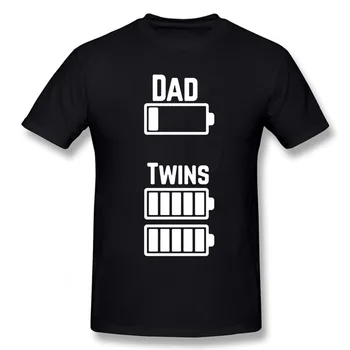 Pavargę Twin Tėtis Žemas Akumuliatoriaus Įkrovos Medvilnės trumpomis Rankovėmis Negabaritinių Juokinga T Shirt Grafikos Harajuku Hip-Hop T-shirt Streetwear