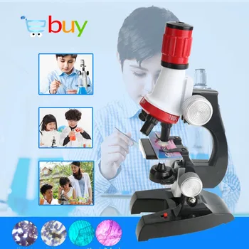 1200X Vaikų Mikroskopo Rinkinys & 12PCS Paruošti Biologinių Mėginių, Skaidrės, Laboratoriniai Instrumentai, Mokslo, Švietimo Žaislai Dovanos Vaikams
