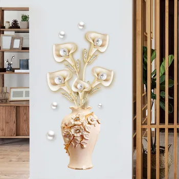 3D Gėlių Sienų Lipdukai Grožio Šaldytuvas Tapetai Namų Dekoro Miegamasis priedai Kambarį Apdaila Estetinės Klijų Plakatas