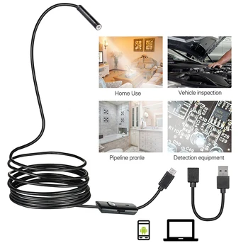 USB Endoskopą Wifi Vamzdis Automobilių Borescope Mini Tikrinti Lanksčios Vielos Kamera IP67 Objektyvas, skirtas 