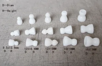 100vnt/daug 9.5-12-14-16mm balto plastiko urmu skeletas karoliukai žaislas bendrą medžiagų, dėl gyvūnų lėlės priedai