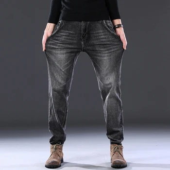 2020 Naujas Mens ženklo džinsus Mados Vyrams, Atsitiktinis Tiesiai Aukštos Ruožas Kojų Džinsus Anti-theft Dizaino Vyrų Juoda Karšto Parduoti Vyrų Kelnės