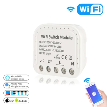 Paslėptas Smart Switch 1/2 Būdas 90-264V WiFi Jungiklis Modulis Wifi išjungiklių Dirbti Su Alexa 