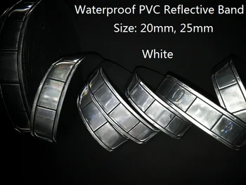Klasikinis 25mm plataus 50 metrų roll vandeniui pvc atspindinti juosta, juosta saugumo (Royal Mėlyna, Geltona,Šviesiai Violetinė,Balta, Raudona)