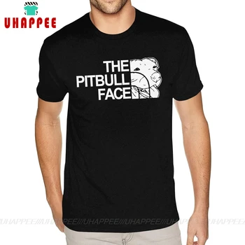90-ųjų To Pitbull Veido Juokingas Dizaino Prabangūs Pit Bull marškinėlius Užsakymą Trumpas Rankovės Mens Vyras Plus Size Black T-shirt