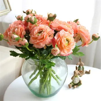 Dirbtinė gėlė, bijūnas modeliavimas gėlės netikrą arbata, rožių, gėlių, vestuvių dekoravimas mariage gėlių šalies apdaila (6 vnt./lot)